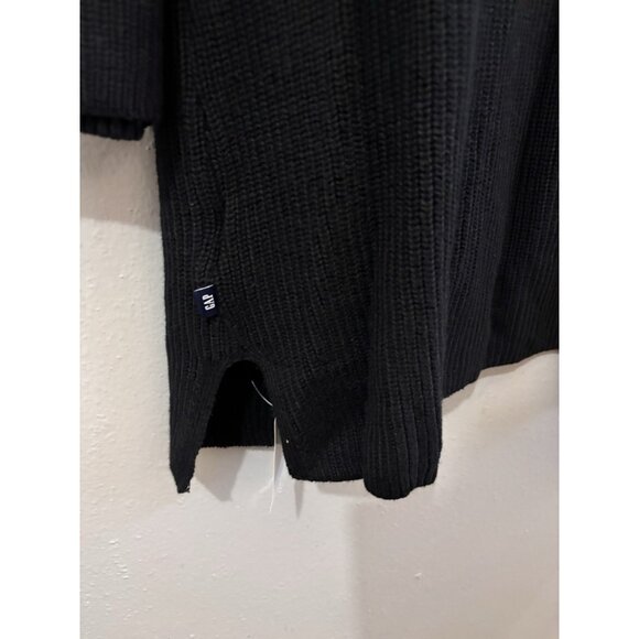Gap Open Chunky Knit Black Sweater Cardigan Mid Length Women Large - Picture 7 of 11